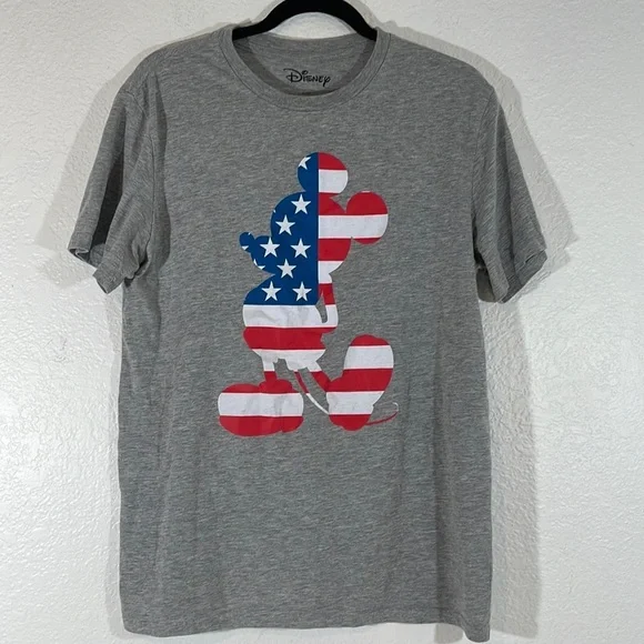 Disney Mickey Mouse American Flag USA Short Sleeve Graphic Tee Size Large - Picture 2 of 6